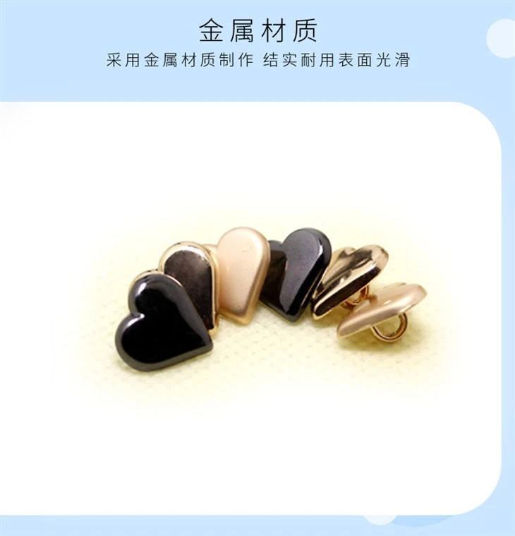 Heart-shaped Metal-plated Button
